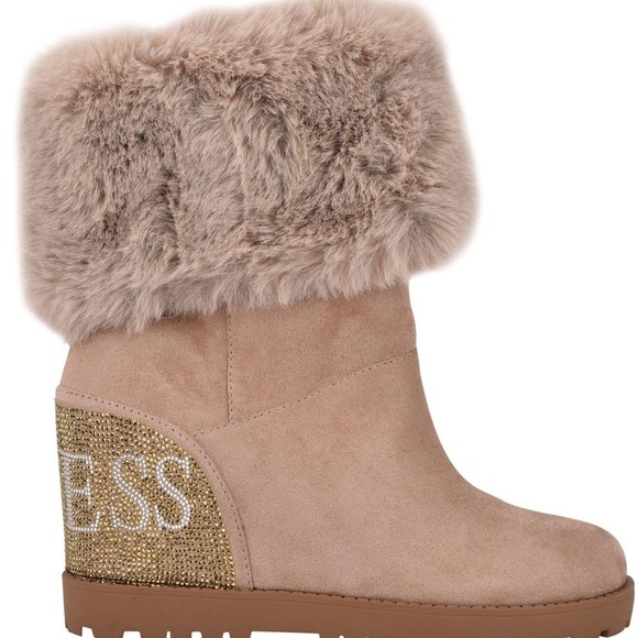 New GUESS Paulie Lug Sole Wedge Boots SZ 6.5 - Picture 2 of 5
